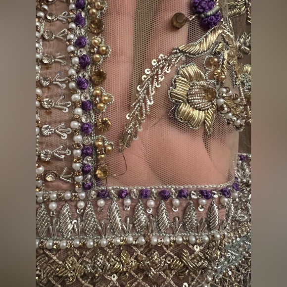 Pakistani Indian Designer Dress Heavy Hand Embroidery Heavy Shalwar Kameez Sz Sm - Picture 3 of 16